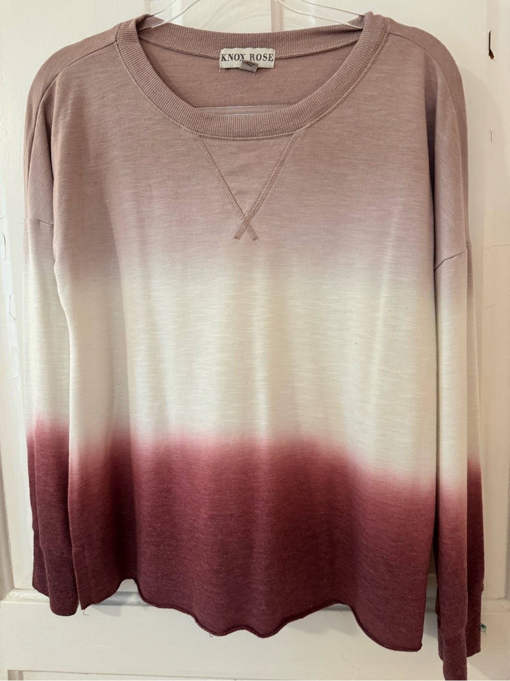 Knox Rose Ombre Mauve-to-Cream Long Sleeve Pullover